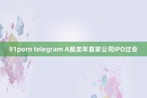 91porn telegram A股龙年首家公司IPO过会