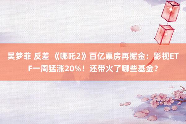 吴梦菲 反差 《哪吒2》百亿票房再掘金：影视ETF一周猛涨20%！还带火了哪些基金？